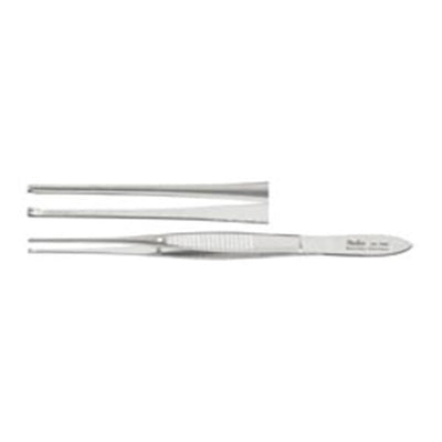 Miltex Forcep Tissue Iris 4" 0.8mm Wide Tip Straight 1x2 Teeth SS/NMgntc Each - Integra Miltex - 18-787