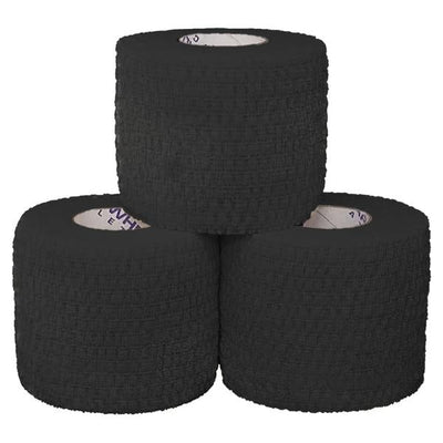 Arrowhead Athletics Tape Athletic Lite-Guard Poly Blend Fabric/Elastic 2"x7.5yd Cohesive Black 24/Ca - LG200-BLK
