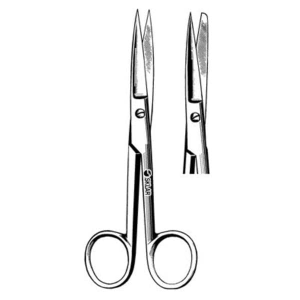 Sklar Instruments Scissors Operating 4-1/2" Sharp/Blunt Smooth Straight Stainless Steel Each - 14-1045