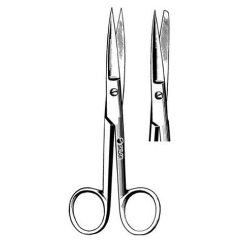 Sklar Instruments Scissors Operating 4-1/2" Sharp/Blunt Smooth Straight Stainless Steel Each - 14-1045