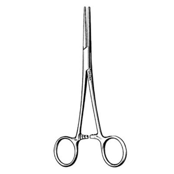 Sklar Instruments Forcep Coller 5-1/2" Serrated Straight Stainless Steel Each - 17-3455