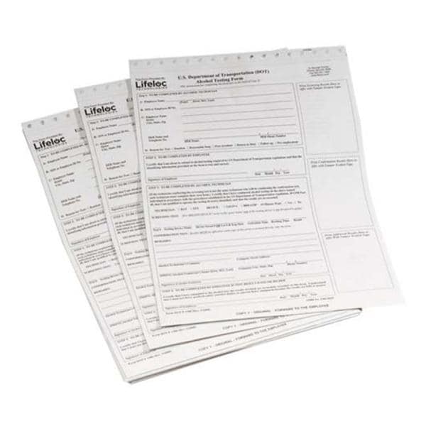 LifeLoc Technologies DOT Alcohol Breath Test Form 100/Pk - 14010