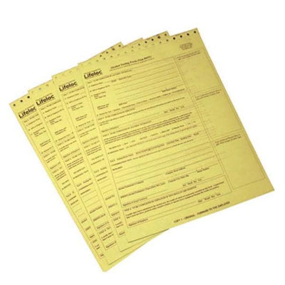 LifeLoc Technologies Non-DOT Form For Alcohol Breath Test 100/Pk - 14008
