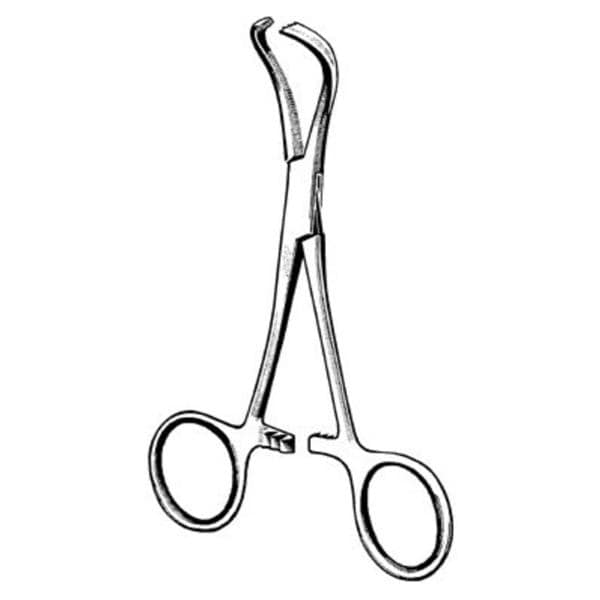 Sklar Instruments Clamp Towel Lorna-Edna 5-1/4" Curved Non-Perforating Tip Serrated SS Each - 95-635