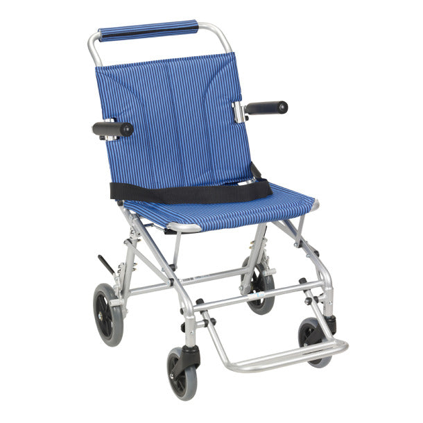 Drive Medical Super Light, Folding Transport Chair with Carry Bag and Flip-Back Arms - SL18