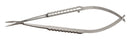 RUMEX Universal Corneal Scissors, Blunt Tips, 7.50 mm Curved Blades, Round Handle, Length 110 mm, Stainless Steel