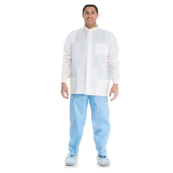 O & M Halyard Lab Jacket Disposable Small White CA - 10069