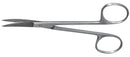 RUMEX Curved Iris Scissors, Sharp Tips, 28.00 mm Blades, Ring Handle, Length 115 mm, Stainless Steel