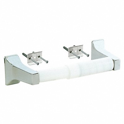 Horizontal Single Roll Double Post Toilet Paper Holder Silver
