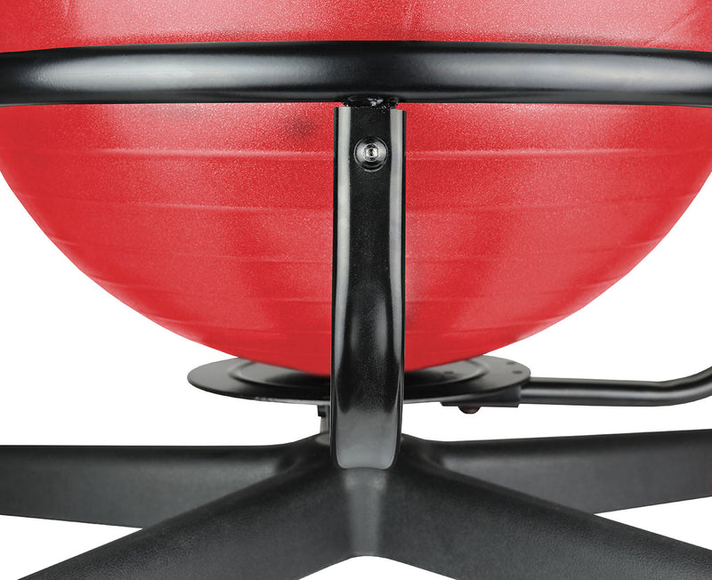 CanDo Ball Chair - Metal - Mobile - with Back - no Arms - with 22" Red Ball - FE-30-1790R