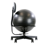 CanDo Ball Chair - Metal - Mobile - with Back - no Arms - with 22" Black Ball - FE-30-1790
