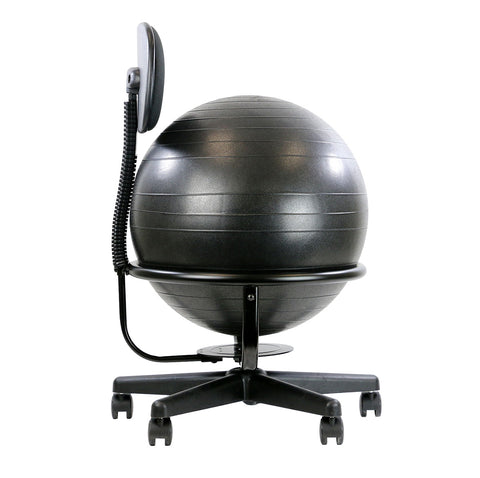CanDo Ball Chair - Metal - Mobile - with Back - no Arms - with 22" Black Ball - FE-30-1790