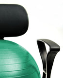 CanDo Ball Chair - Metal - Mobile - with Back - with Arms - with 22" Green Ball - FE-30-1791G
