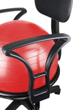 CanDo Ball Chair - Metal - Mobile - with Back - with Arms - with 22" Red Ball