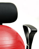 CanDo Ball Chair - Metal - Mobile - with Back - with Arms - with 22" Red Ball - FE-30-1791R