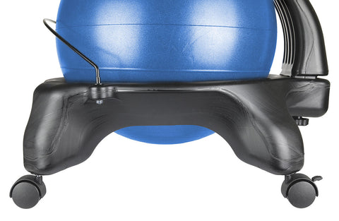 CanDo Ball Chair - Plastic - Mobile - with Back - Adult Size - with 22" Blue Ball - FE-30-1792B