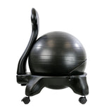 CanDo Ball Chair - Plastic - Mobile - with Back - Adult Size - with 22" Black Ball - FE-30-1792