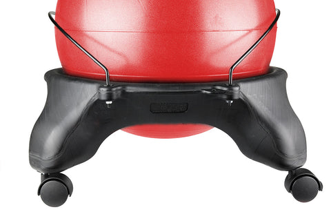 CanDo Ball Stool - Plastic - Mobile - No Back - Adult Size - with 22" Red Ball - FE-30-1796R