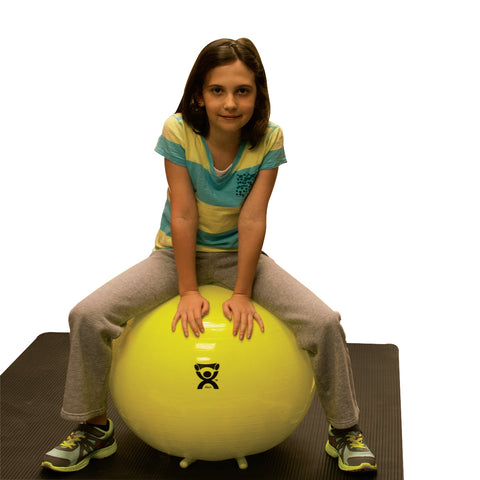 CanDo Inflatable Exercise Ball - with Stability Feet - Yellow - 18" (45 cm) - FE-30-1891