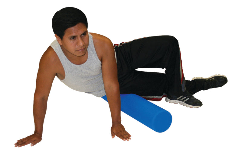 CanDo Foam Roller - Blue PE foam - 6" x 12" - Round - FE-30-2151