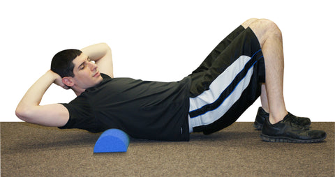 CanDo Foam Roller - Blue PE foam - 6" x 36" - Half-Round - FE-30-2152