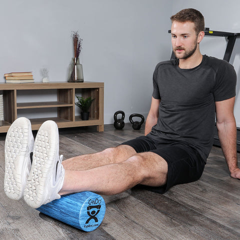 CanDo Foam Roller - Blue EVA Foam - Extra Firm - 6" x 36" - Round - FE-30-2200