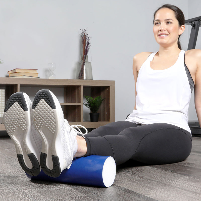 CanDo Foam Roller - PE foam, Blue TufCoat Finish - 4" x 36" - Round - FE-30-2235