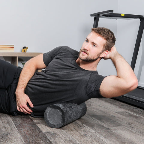 CanDo 2-Layer Round Foam Roller - 6" x 15" - Black - Extra-Firm - FE-30-2399