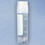 Globe Scientific CryoCLEAR vials, 1.0mL and 2.0mL, STERILE, External Threads, Attached Screwcap with Co-Molded Thermoplastic Elastomer (TPE) Sealing Layer, Conical and Round Bottom, Printed Graduations, Writing Space and Barcode, 50 of Bag