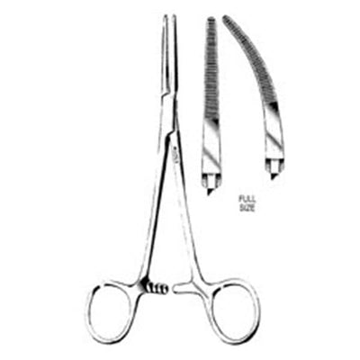 Miltex Forcep Hemostatic Rankin 6-1/4" Serrated Curved Stainless Steel Each - Integra Miltex - 7-94