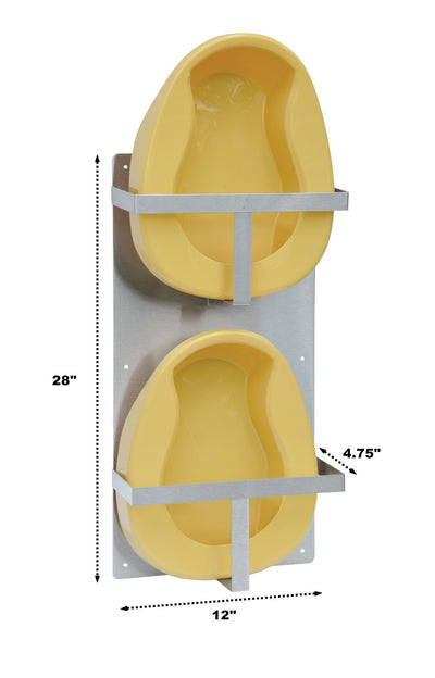Omnimed Vertical Wall Mounted Double Bedpan Rack