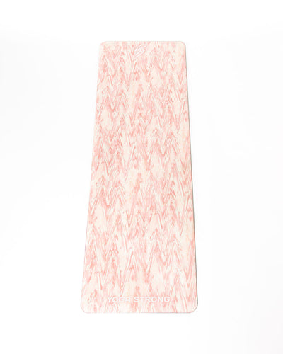 Yoga Strong, Yoga Mat 72" x 24", Blush Chevron