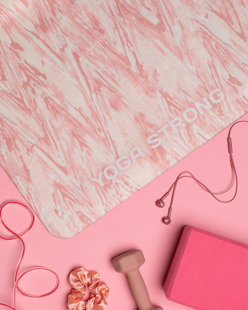Yoga Strong, Yoga Mat 72" x 24", Blush Chevron - FE-32-1511