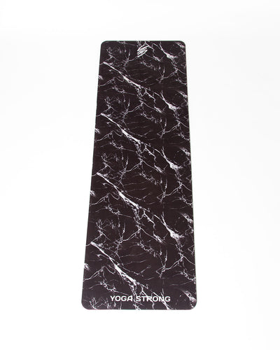 Yoga Strong, Yoga Mat 72" x 24", Black Marble