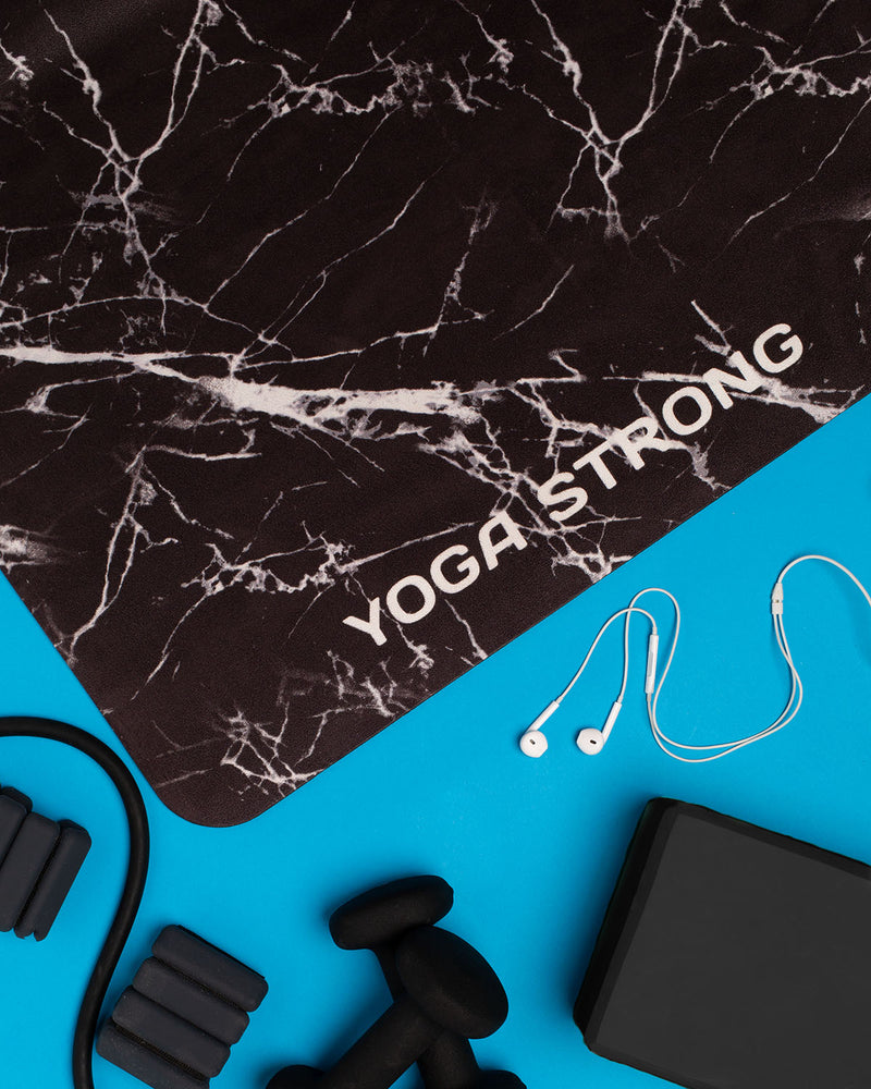Yoga Strong, Yoga Mat 72" x 24", Black Marble - FE-32-1512