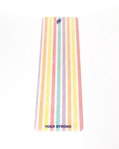 Yoga Strong, Yoga Mat 72" x 24", Rainbow Stripe