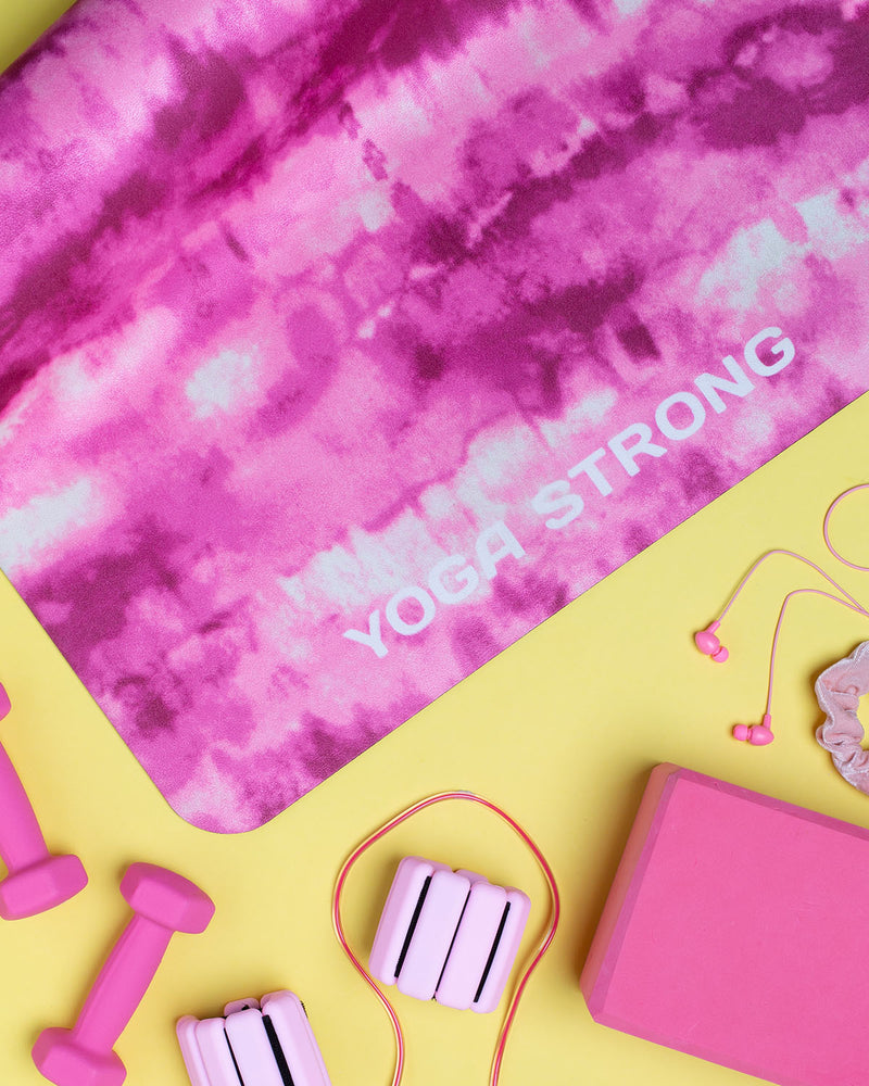 Yoga Strong, Yoga Mat 72" x 24", Pink Tie Dye - FE-32-1523