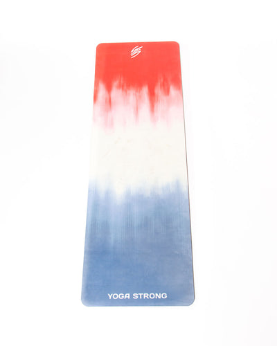 Yoga Strong, Yoga Mat 72" x 24", Red/White/Blue