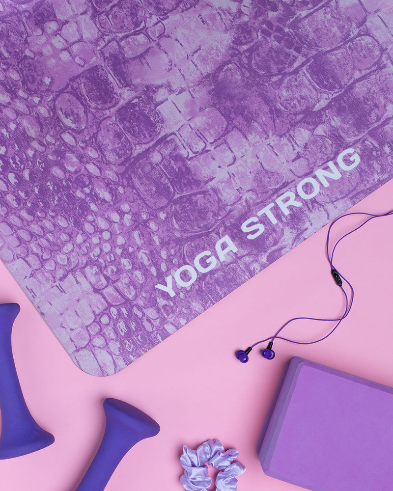 Yoga Strong, Yoga Mat 72" x 24", Lavender Croc Skin - FE-32-1527