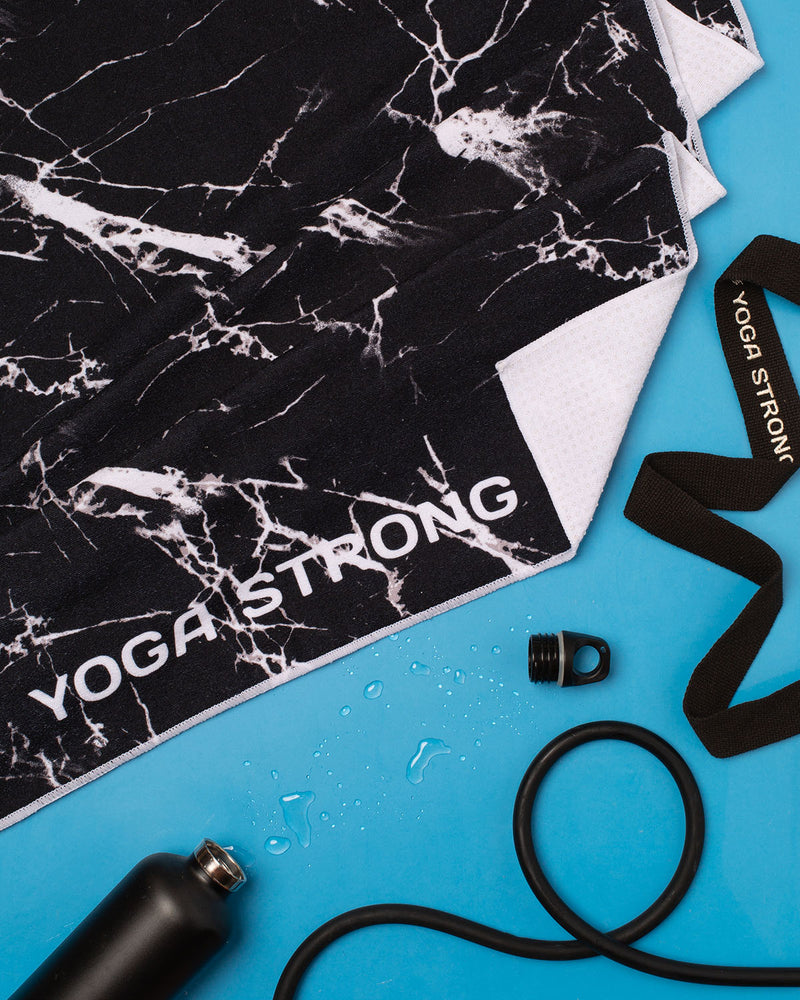 Yoga Strong, Anti Slip Towel, Black Marble - FE-32-1542
