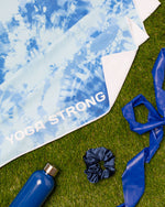 Yoga Strong, Anti Slip Towel, Blue Tie Dye - FE-32-1546