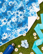 Yoga Strong, Anti Slip Towel, Blue Daisy - FE-32-1551