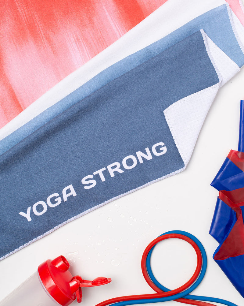 Yoga Strong, Anti Slip Towel, Red/White/Blue - FE-32-1555