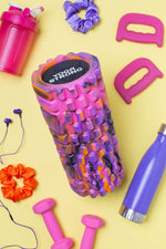 Yoga Strong, Medium Density Ridged Foam Roller, Pink Tie Dye - FE-32-1572