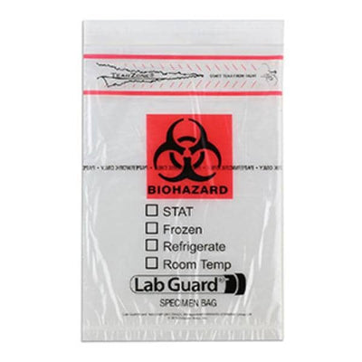 Medegen Medical Products, LLC Specimen Transport Bag Clear/Black/Red Zip/ Flap Closure With Pouch 1000/CA - 4914
