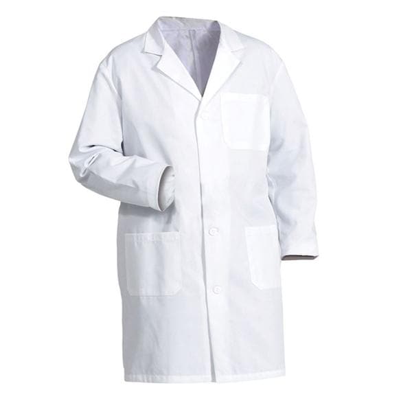 Fashion Seal Lab Coat Staff Length 65% Polyester / 35% Cotton Mens White Size 42 39 in Each - 499-42