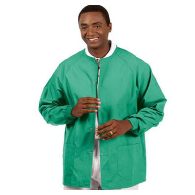 Fashion Seal Jacket Warm-Up 55% Polyester / 45% Cotton Fashion Blend Unisex Jade X-Large Each - 6720-XL