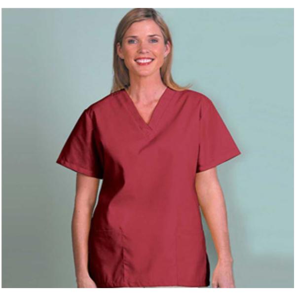 Fashion Seal Shirt Scrub Fashion Poplin Womens Small Sangria Each - 7016-S