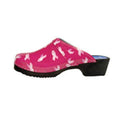 Cape Clogs Inc Clog Open Back Leather / Wood Base Womens Adult Pink Ribbon Size 7 Slip On Each - 1322110037