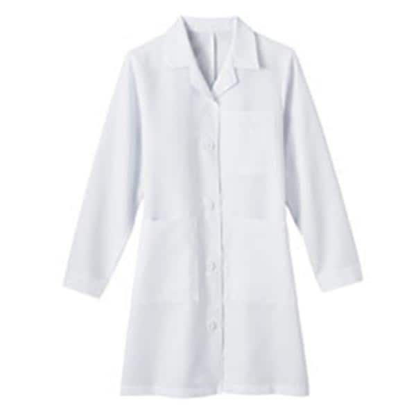 META By White Swan Lab Coat 80% Polyester / 20% Cotton META Fundamentals Womens White Sz 16 37" Each - 1964-011-16T
